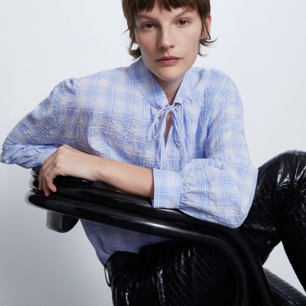 NWT Zara plaid blouse - Picture 9 of 16